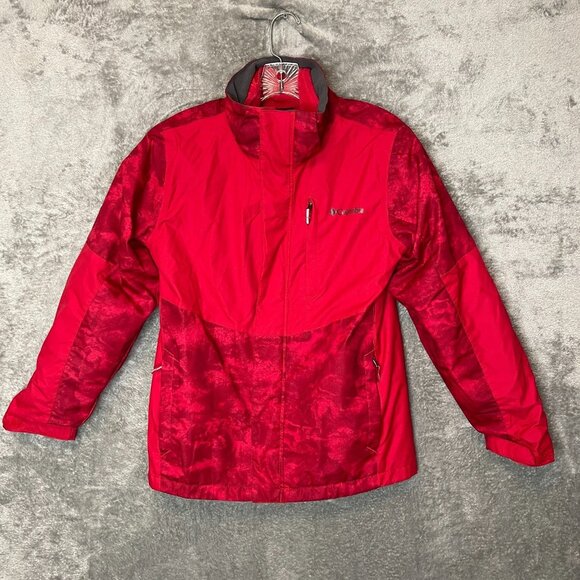 Columbia Boys Youth Bugaboo II Fleece Interchange Omni Heat Tech Jacket L Red - Picture 1 of 16